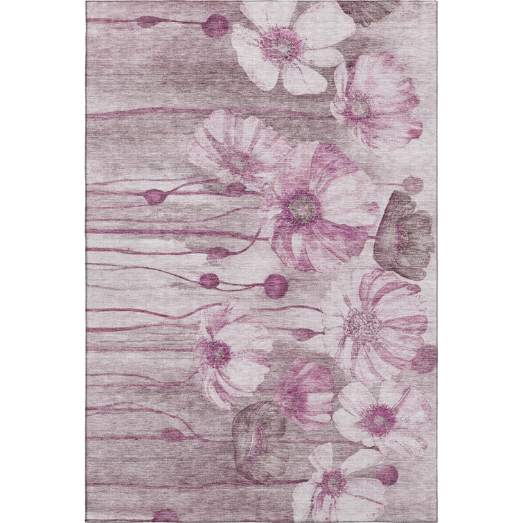 Premium Machine Washable Prisco Plum Rug