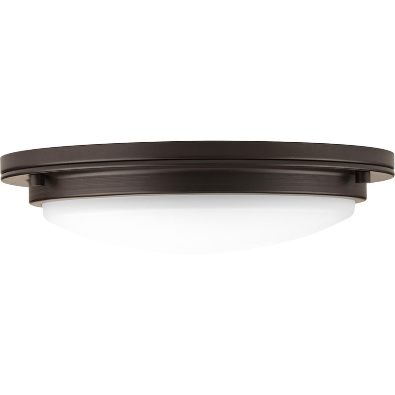 Plafonnier encastré simple à 1 lumière DEL Vanderhoff, Nickel brossé, H 3,69 po x l 15 po x P 3,69 po