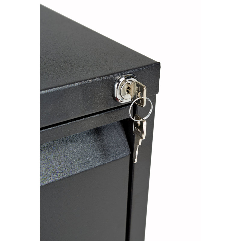 47cm Wide 2 -Drawer Steel File Cabinet, Black