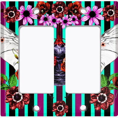 Patterned 2 - Gang Toggle Light Switch Standard Wall Plate