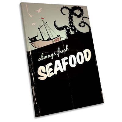 Seafood Kitchen Modern - Wrapped Canvas Print