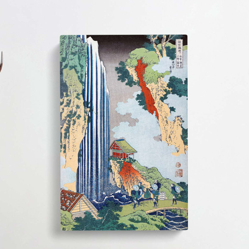 The Waterfall In Ono On The Kisokai Road by Katsushika Hokusai - Wrapped Canvas Painting, 76cm H x 50cm W x 3cm D