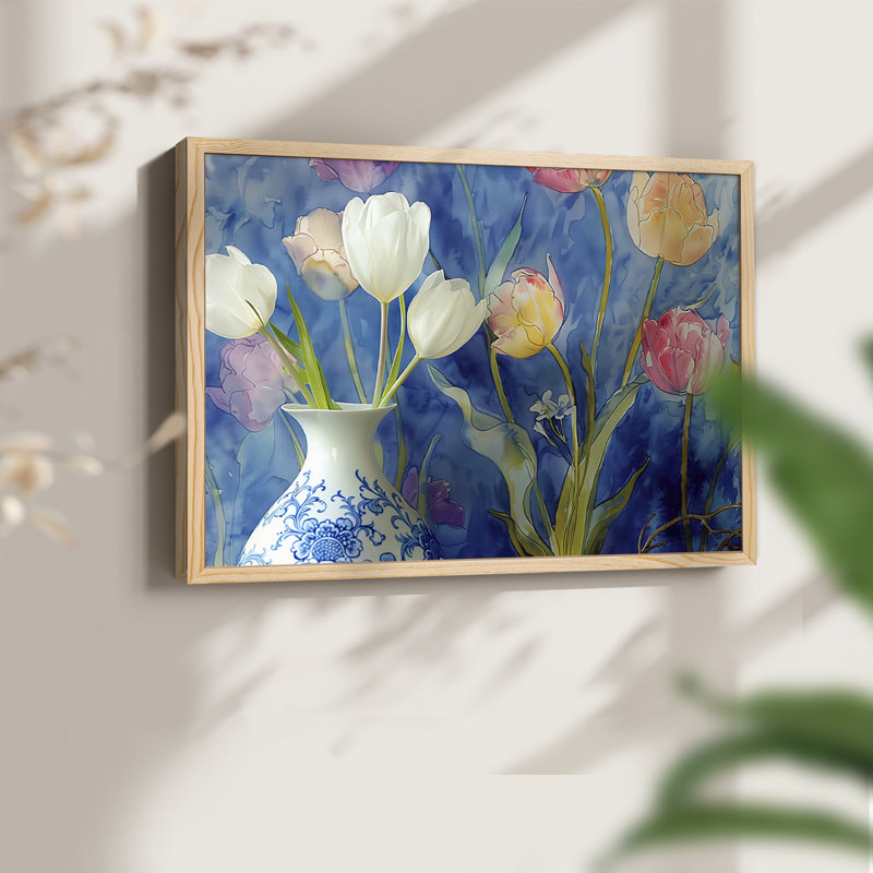 Série florale - CX III - Reproduction encadrée - Restickable, H 8 po x l 10 po, Naturel