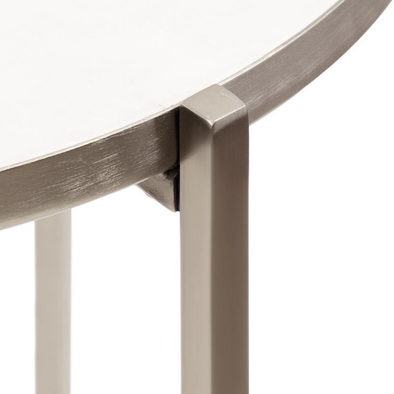 Jameion Marble Top End Table, Chrome