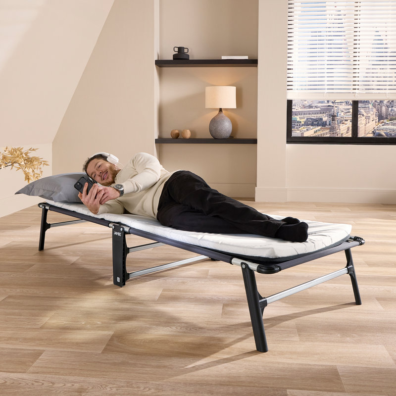 Jay-Be Compact Folding Guest Bed with e-Fibre Mattress - No Assembly Required, Single (70 x 190 cm)
