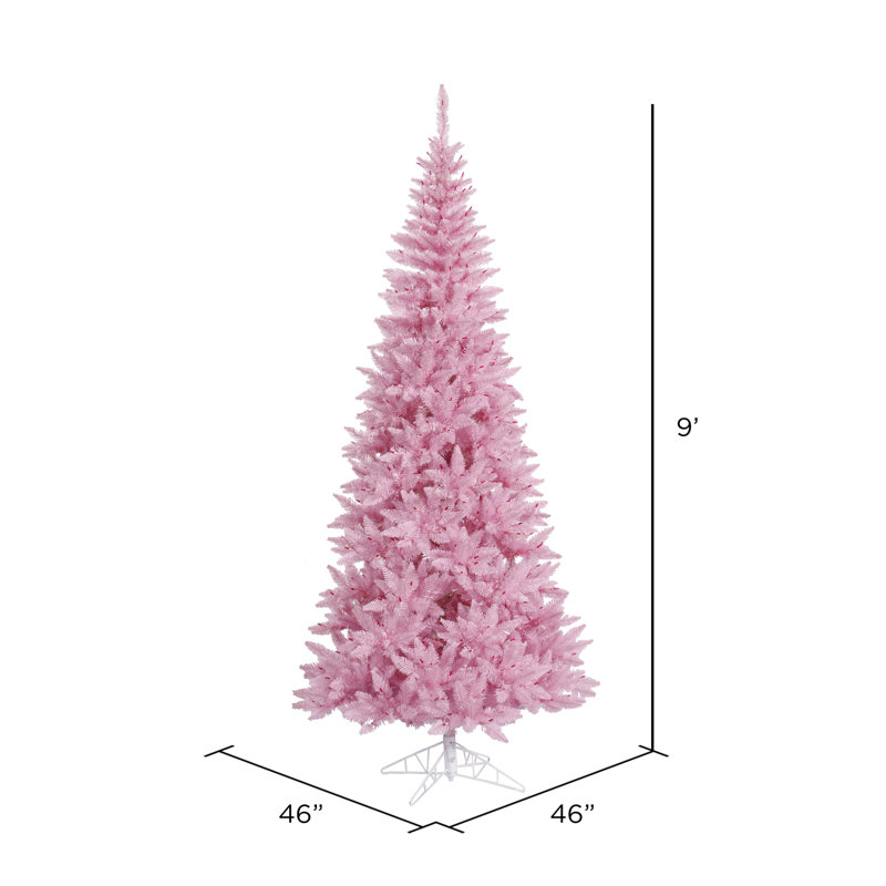 Pink Fir Artificial Fir Christmas Tree, 9' H x 46" W