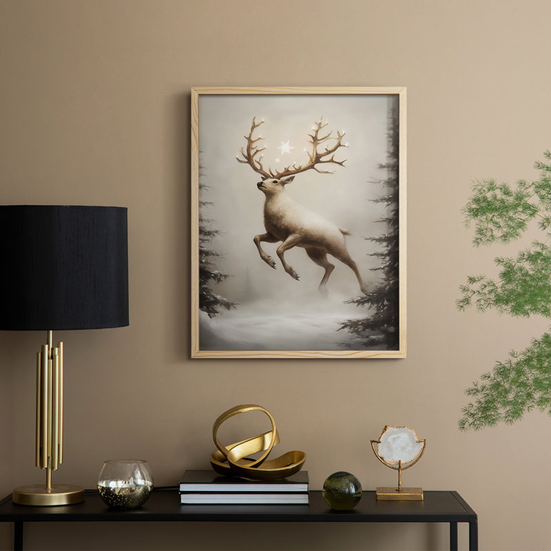 «Christmas Holiday Art», série 2 CVI, reproduction encadrée - bois massif, Naturel, H 21 po x l 17 po