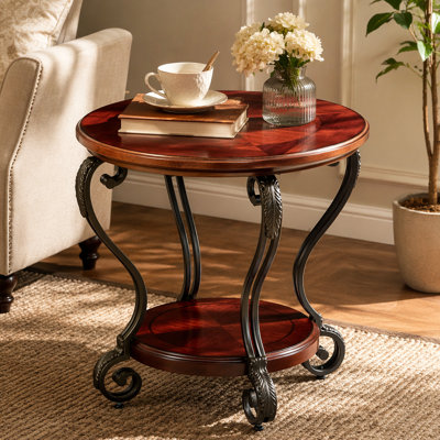 Table de bout style traditionnel cerise brune 1pc
