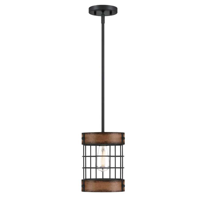 1 - Light Pendant, Barnwood, Black