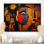 Portrait contemporain, collage géométrique - art mural africain, salon-480620203-480620197