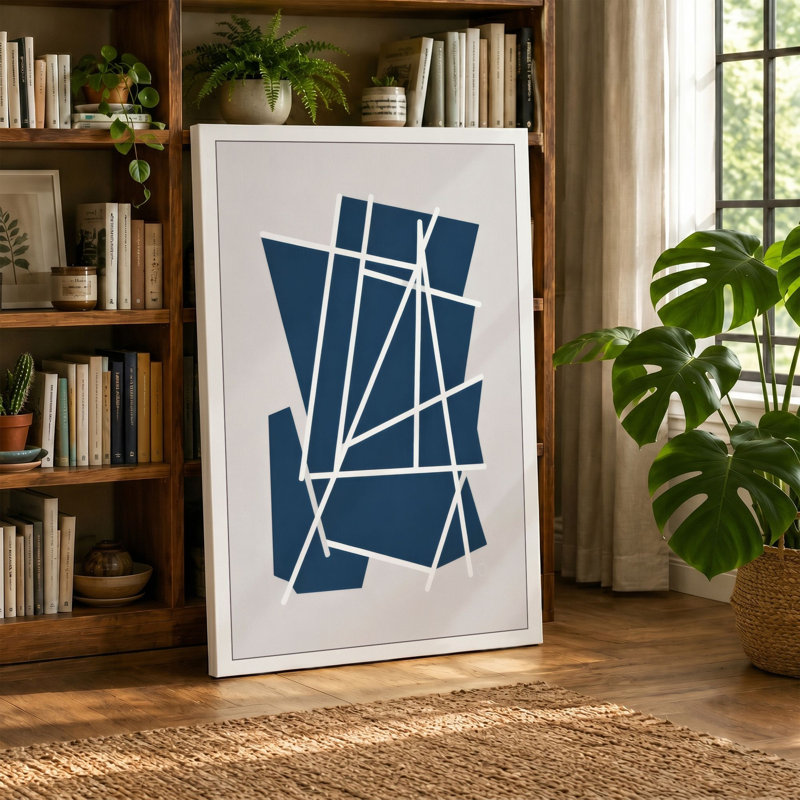 Fractured Geometry Geometric - Wrapped Canvas, 36x24 - 91.4 x 61.0 cm, Cream Border