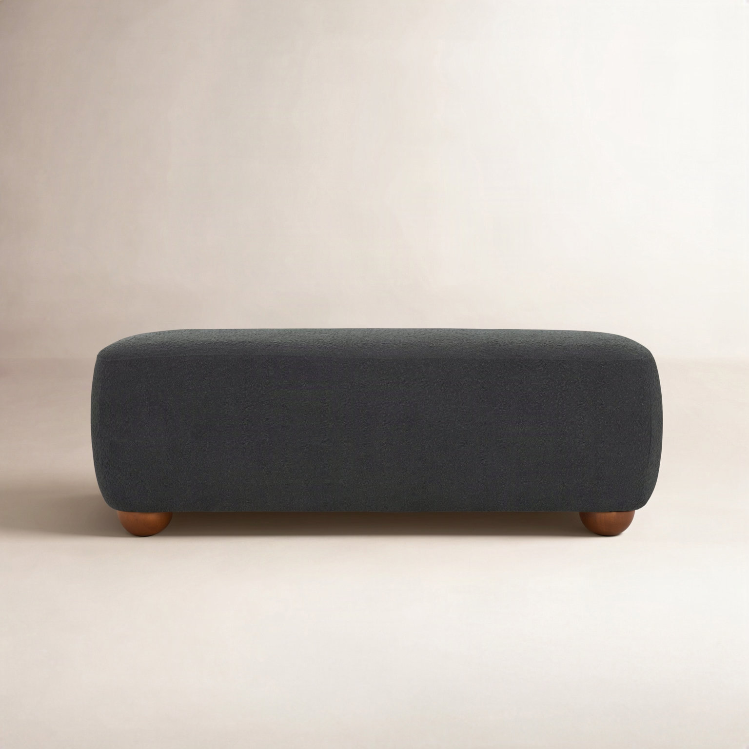 Carrah 49" Ottoman, Noir Bouclé