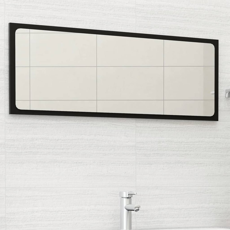 Miroir de salle de bain avec miroir de salle de bain, 14,5 po x 39,4 po, Noir