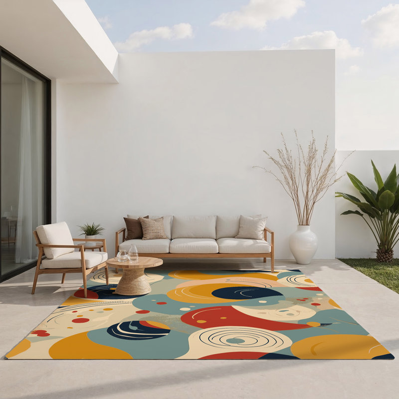 Tapis intérieur et extérieur Spiried Line, Rectangulaire 3 pi x 5 pi
