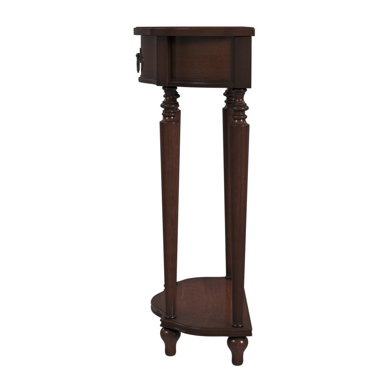 Ashby Demilune Console Table with Storage, Dark Cherry