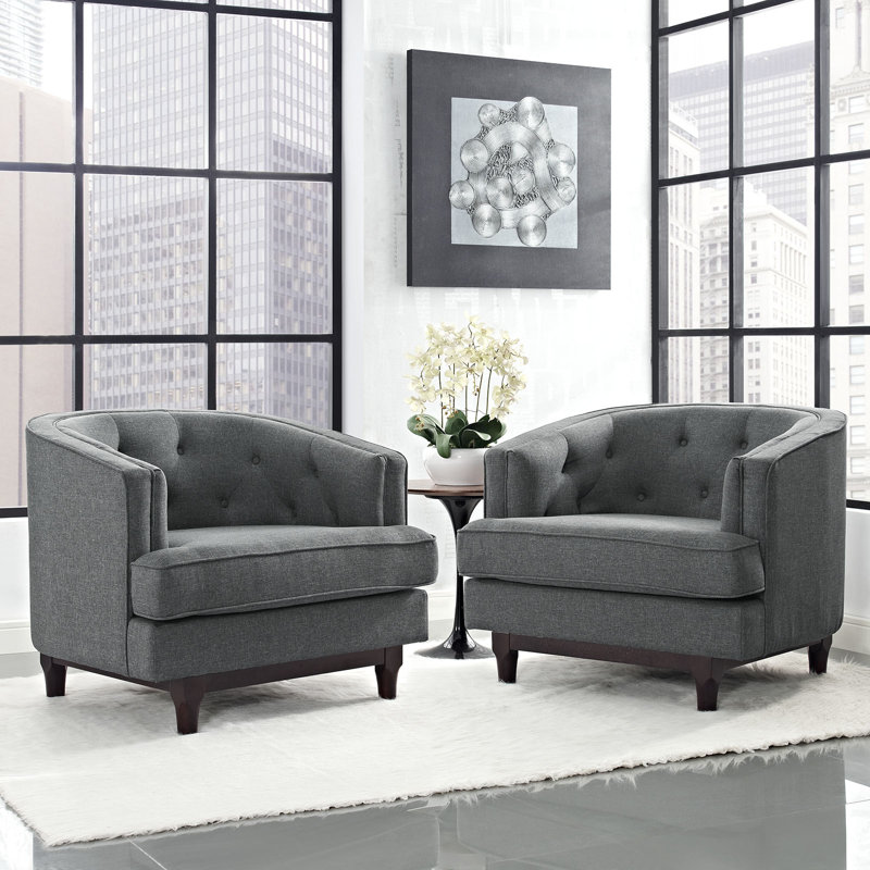 Fauteuil Modway Strick & Bolton Allington, Gris foncé