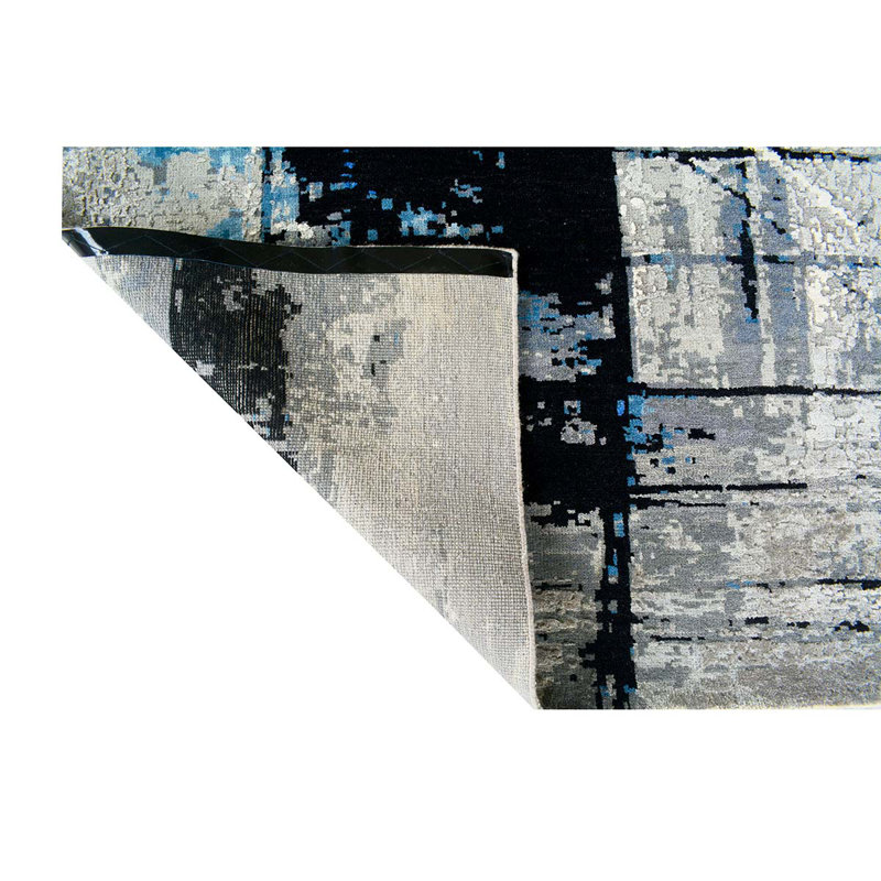 Hand Woven Silk and Wool Area Rug, Rectangle 8' x 10'