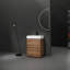 Ensemble de meuble-lavabo 24 po avec lavabo simple, meuble-lavabo sous-comptoir moderne avec double tiroir, meuble-lavabo sur pied autoportant, bois d'ingénierie, brun-1999288484