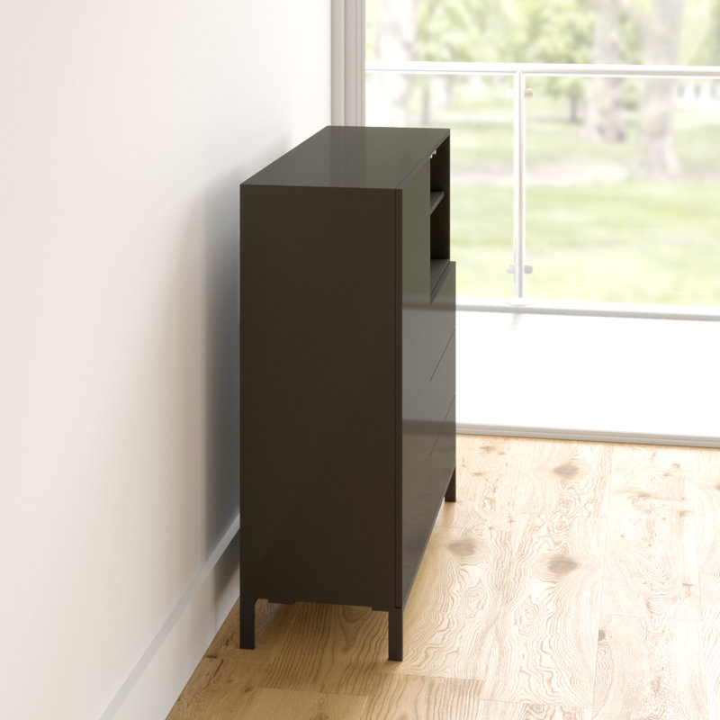 Feliciano 110cm Sideboard, Glossy Anthracite