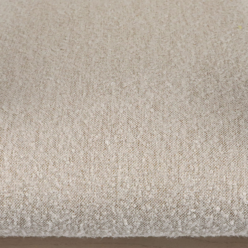 Nathaniel Polyester Blend Upholstered Dining Chair, Off-White Boucle/Natural