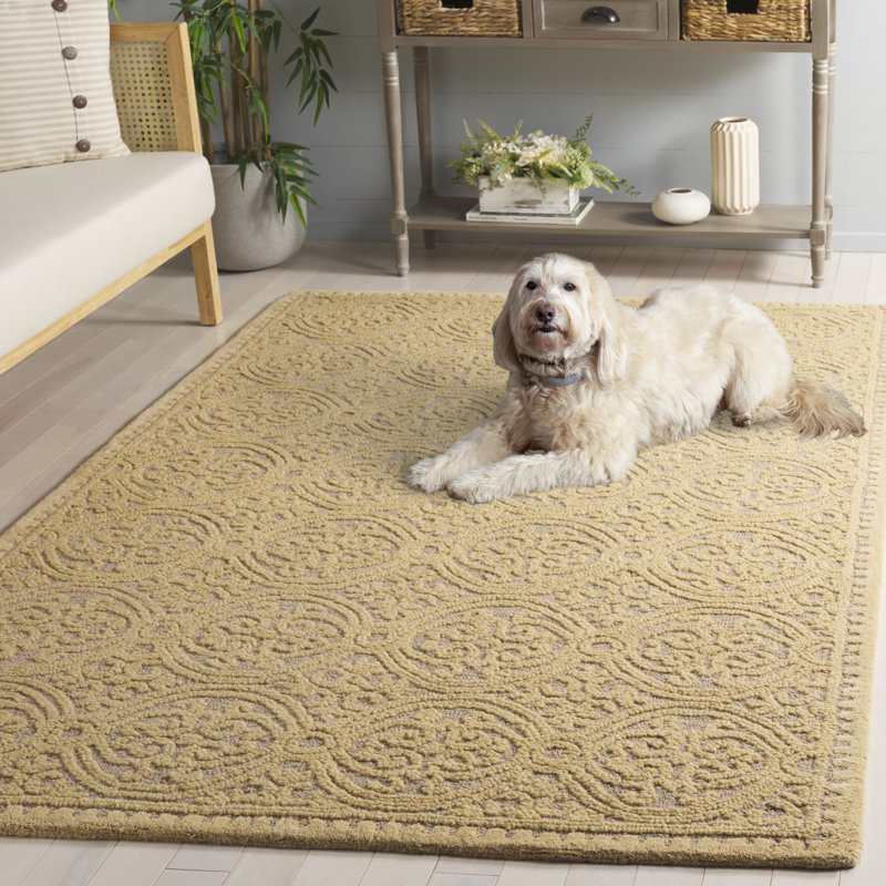 Ivory Hand-Tufted Wool Rectangular 6' x 9' Area Rug