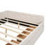 Grand lit plateforme tapissier avec ports de chargement USB et deux tiroirs de rangement pour les chambres modernes.-2140041951