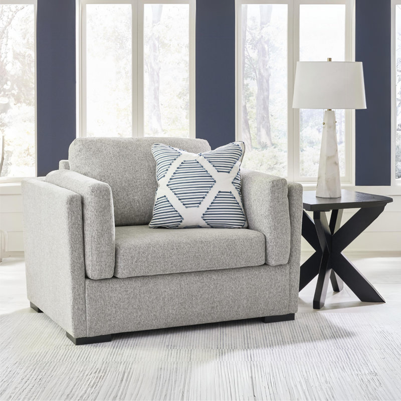 Fauteuil surdimensionné Grassmoor, Polyester gris