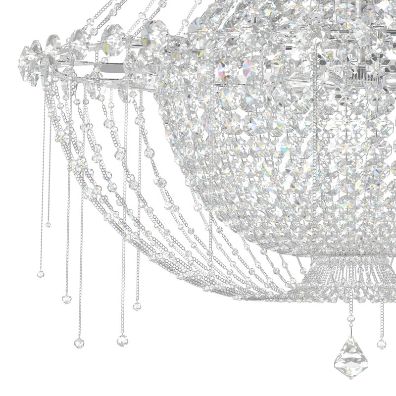 Chrysalita 8 - Light Glass Chandelier, Spectra Crystal Clear