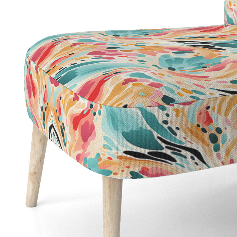 Multicolore Feather Fury III - Chaise d'appoint rembourrée moderne et contemporaine
