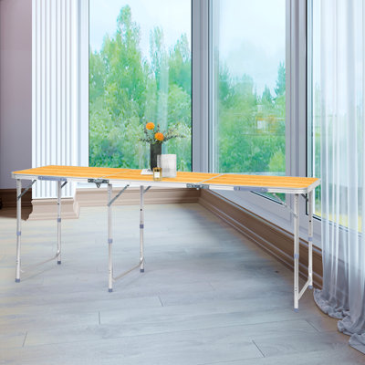 6 pi. Table de patio pliante noire en aluminium
