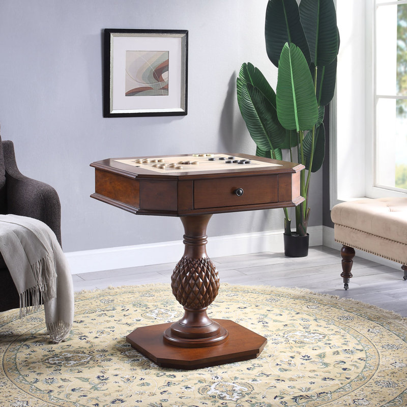 28'' W Thedford Darby Home Game Table (Including chess board), Cherry