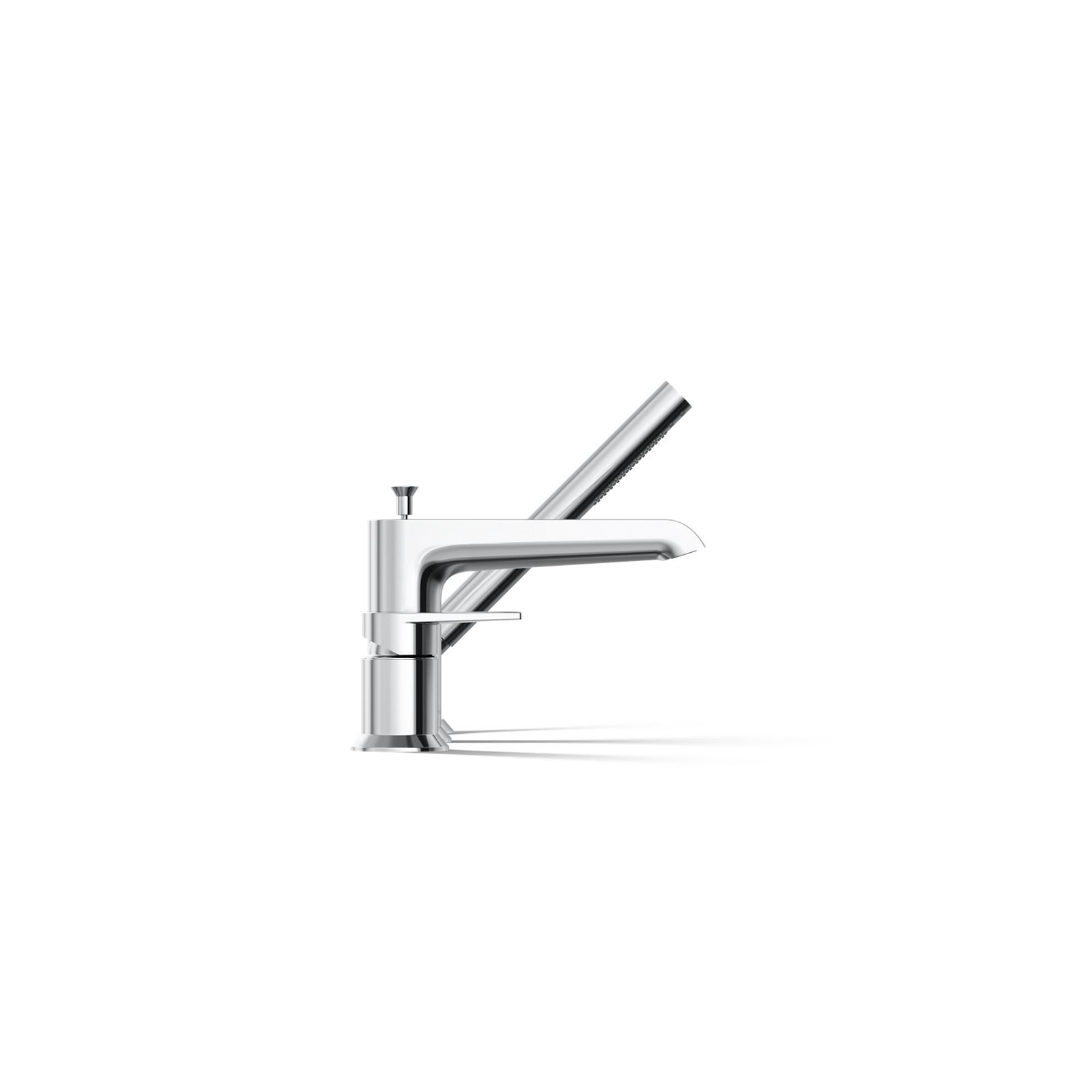 Hint Single-Handle Deck-Mount Bath Faucet With Handshower, Polished Chrome