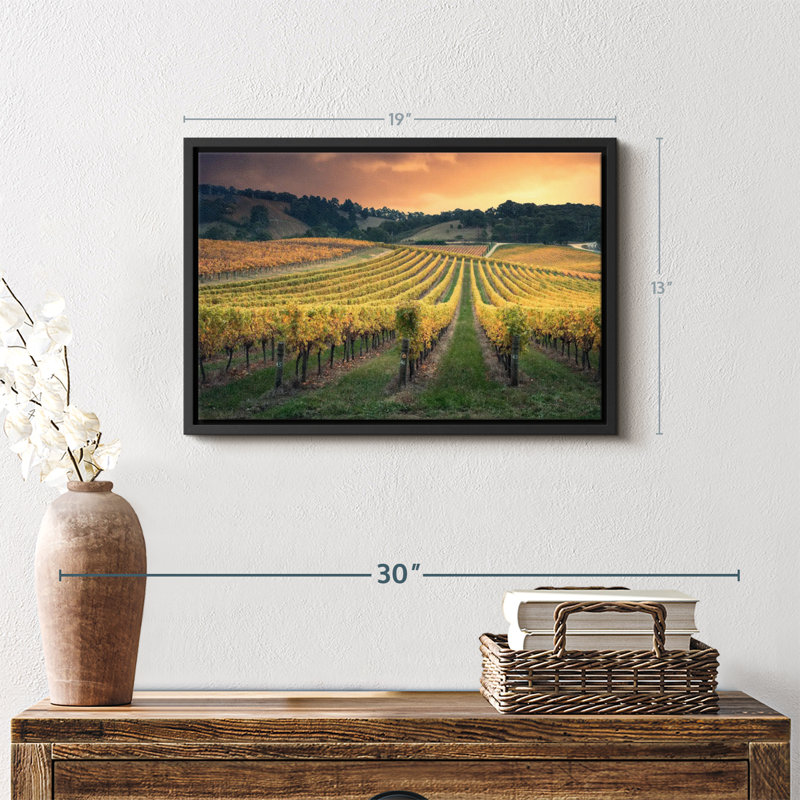 Impression sur toile Golden Golden Vineyard, H 13 po x l 19 po