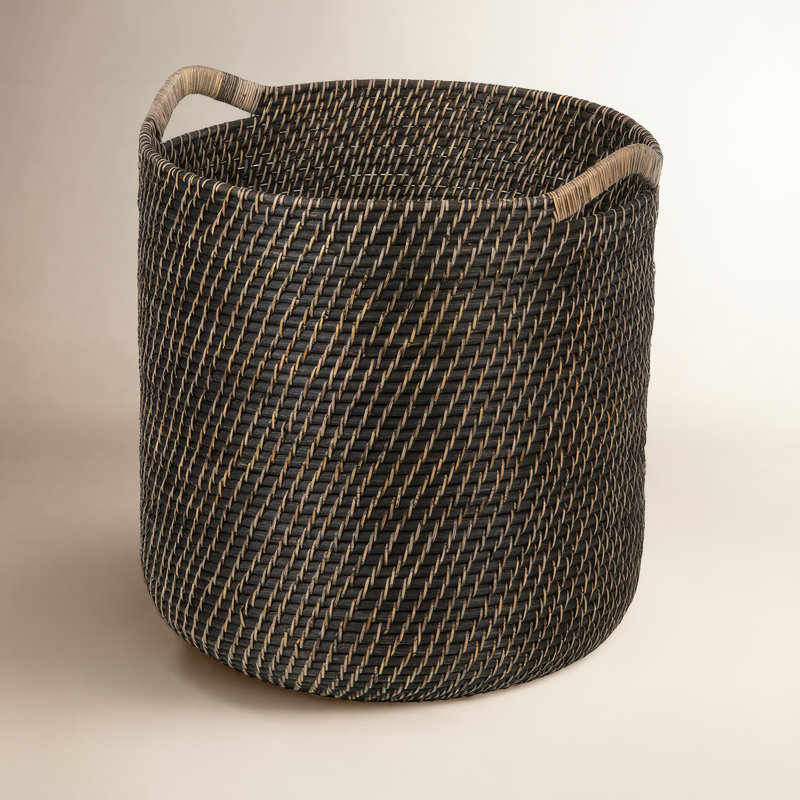 Panier en rotin Jettie, Noir