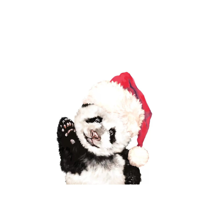 Christmas Panda by Big Nose Work - Wrapped Canvas Print, 20.32 cm H x 30.48 cm W