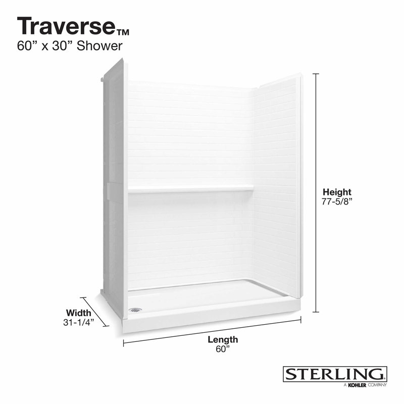 60" W x 31" D Shower Base