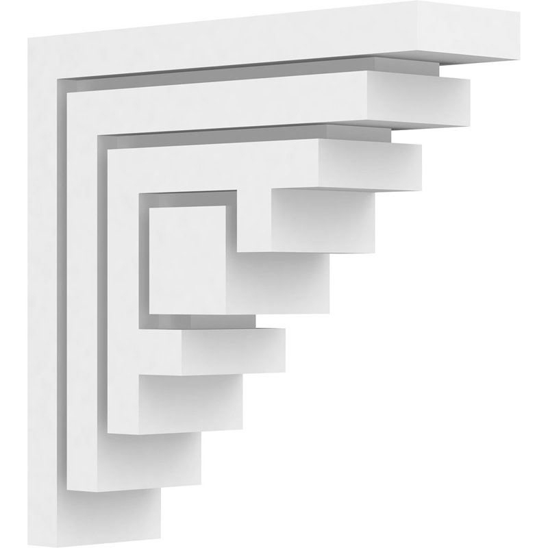 2"W x 7"D x 7"H Standard Landon Architectural Grade PVC Bracket, 7" H x 2" W x 7" D