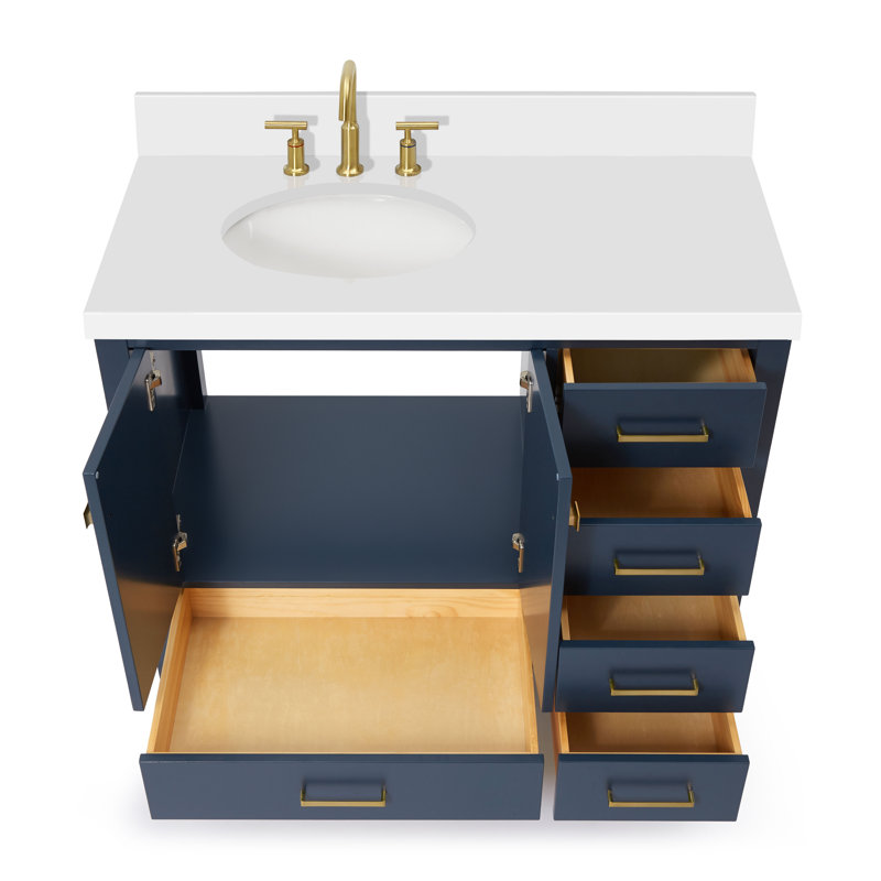 Ensemble de meuble-lavabo simple 43 po Cambridge, Bleu minuit