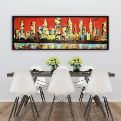 View of Red City - Contemporary Framed Canvas Art for Home