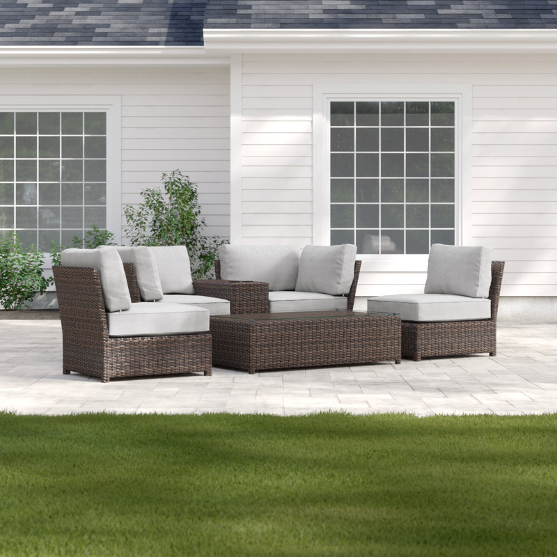 Ensemble de conversation pour 4 personnes avec coussins Widener |