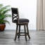 Tabouret de bar pivotant 30 po gris vieilli, tissu gris anthracite - pièce de décoration polyvalente et tendance-276077299-276077297