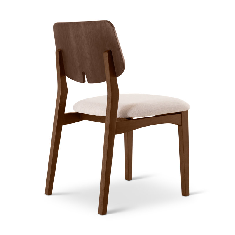 Modern Brazilian Beth Side Chair, Medley Ivory / Nogal