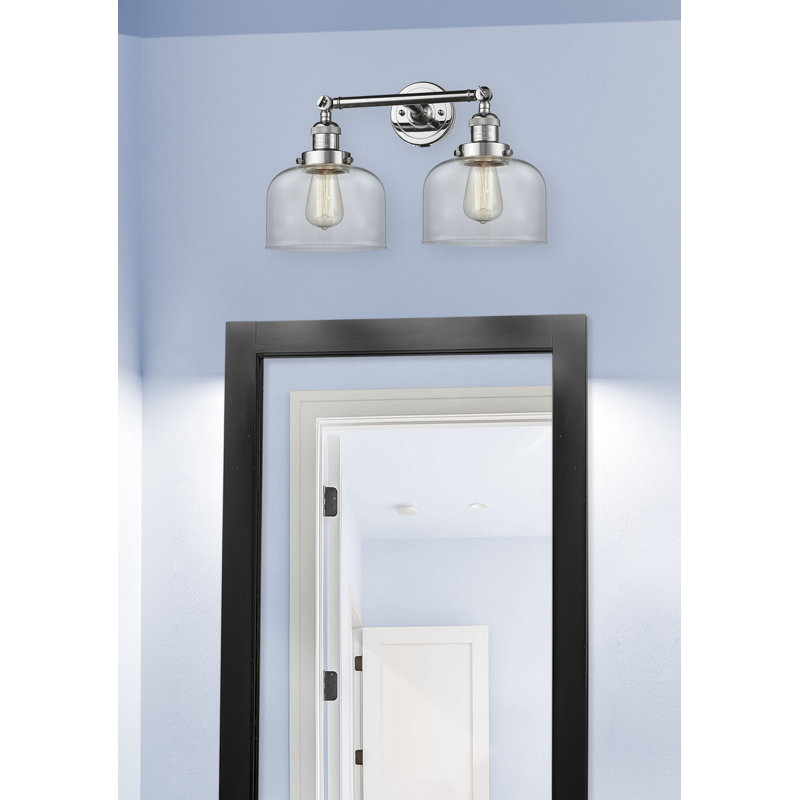Arledge 2 - Light Dimmable Vanity Light, Incandescent, Brushed Satin Nickel, Clear