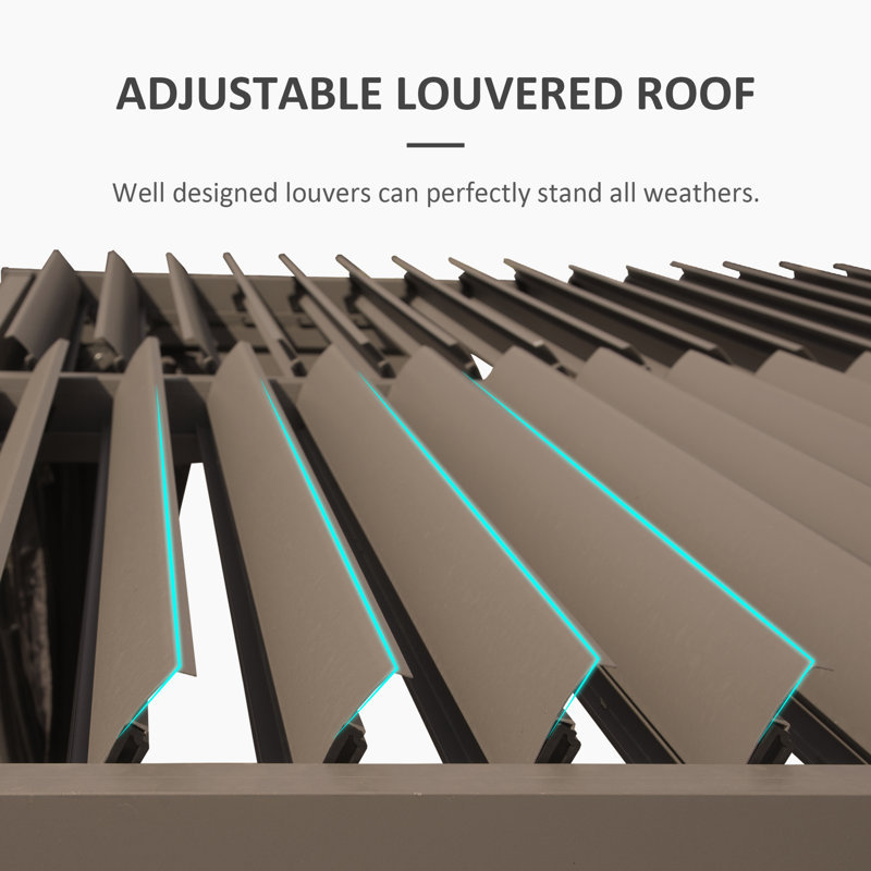 10 pi. L 10 pi. Pergola en aluminium, Brun