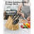 Cook N Home Basics,Bamboo Cutlery Block without Knives, Universal Knife Holder Countertop Butcher Block Knife Stand for Easy Kitchen Storage, 20-Slot-93364123-93364124