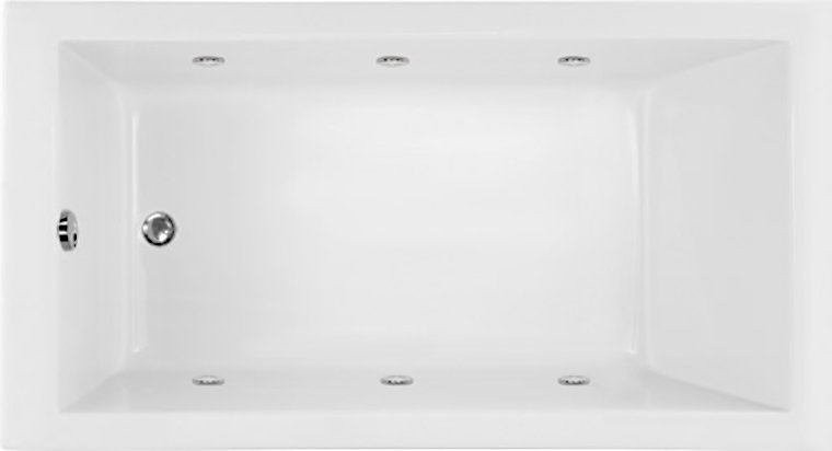 Rhine 60'' L Bathtub, Matte White, Polished Brass, Left