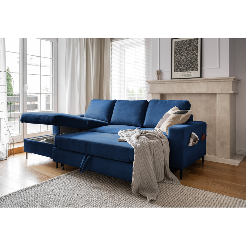 Lofty Lilly 4 seater Corner Sofa Bed, Left Hand Facing, Navy Blue