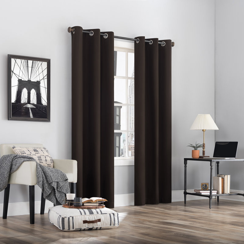 Thermal 100% Blackout Grommet Curtain Panel - Basics by Wayfair™, 40" W x 63" L, Cocoa