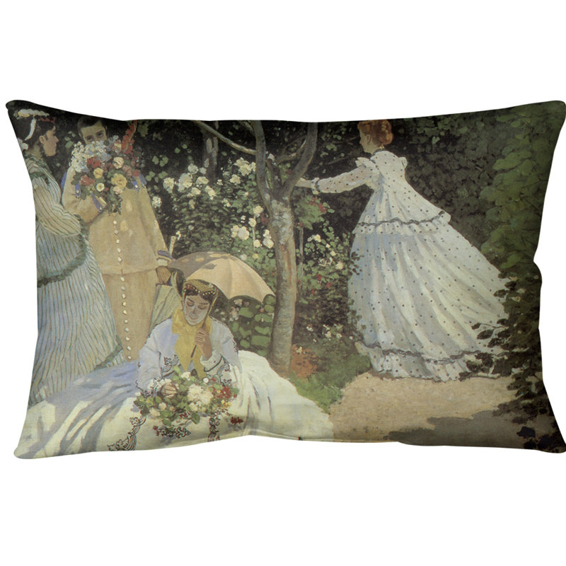 Coussin Claude Monet, Vert, Sergé de coton