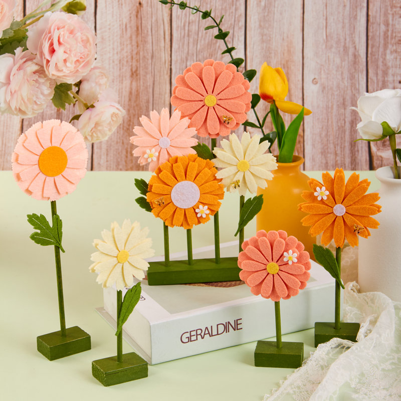 Daisy Felt Table Set - Pink & Orange
